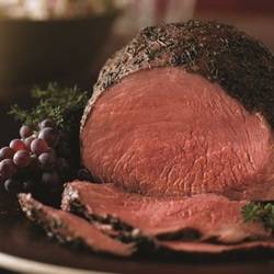 Thyme-Rubbed Beef Round Tip with Roasted Onion &  Pear Wild Rice